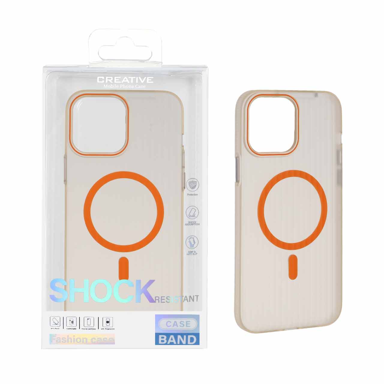 قاب اورجینال کرکره ای مات Magsafe مدل Apple iPhone 13 Pro Max - نارنجی (پک دار)