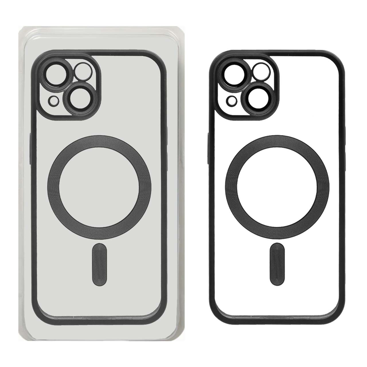 قاب اورجینال الکترواستاتیک Magsafe لنز گلس دار Apple iPhone 15 - مشکی (پک دار)