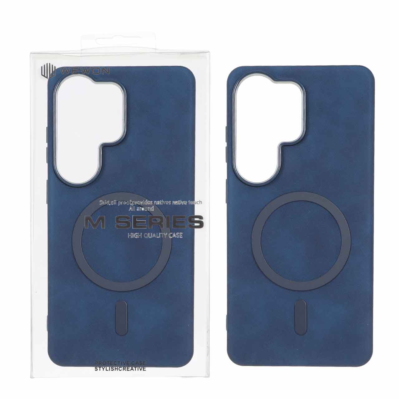 قاب اورجینال Wewon جیر Magsafe  لنز براق Samsung Galaxy S26 Ultra - سرمه ای (پک دار)