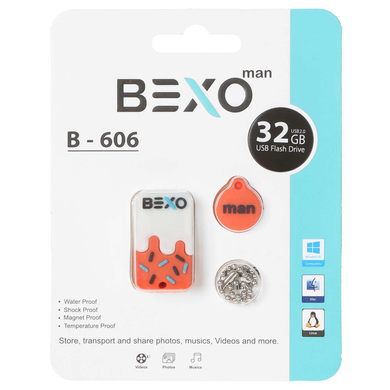 BEXO B-606 USB2.0 Flash Memory-32GB (گارانتی داده پردازی آواتک) نارنجی