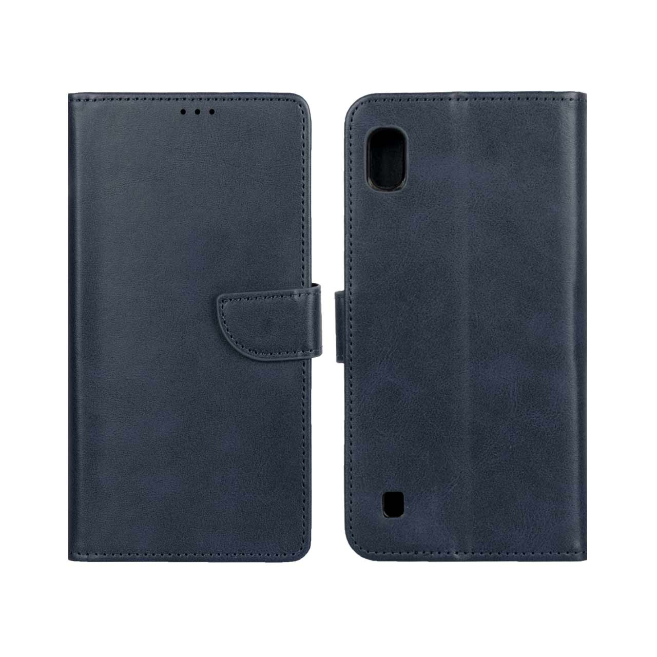 کیف چرمی موبایل مگنتی Samsung Galaxy A10 / M10 - سرمه ای