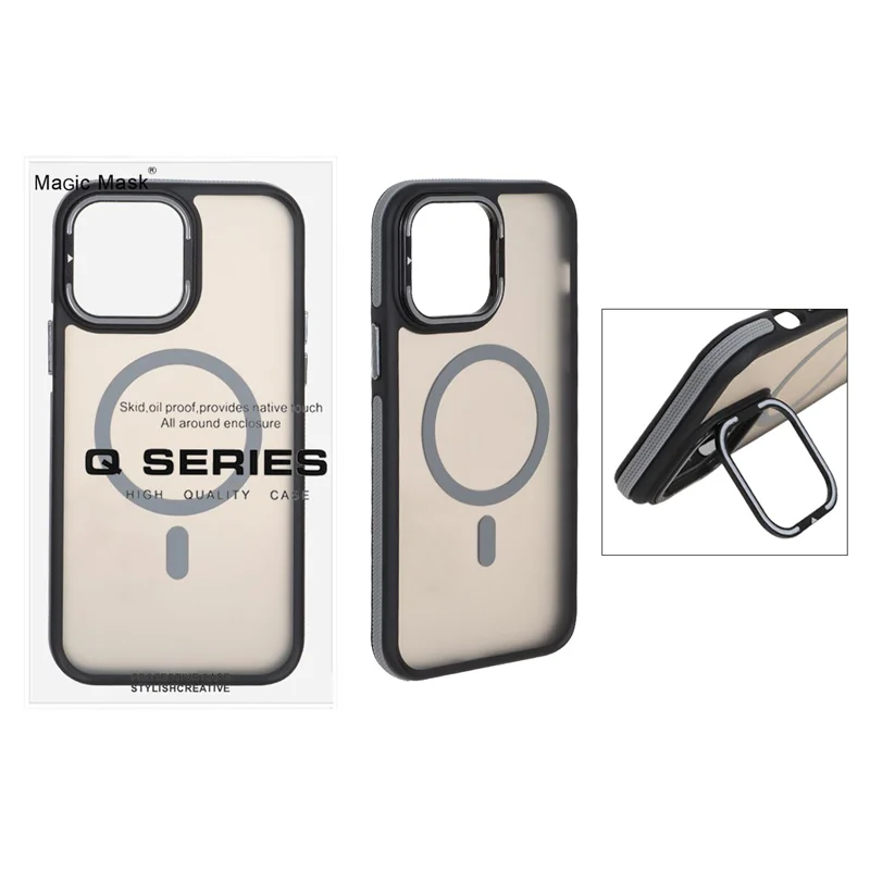 قاب Q Series مات MagSafe استندشو Apple iPhone 13 Pro Max - خاکستری (پک دار)