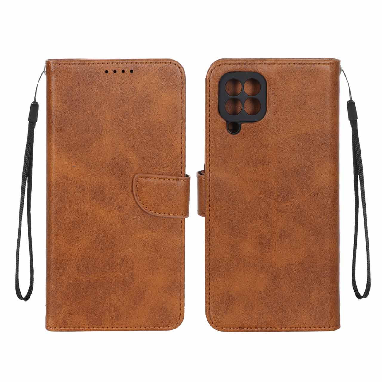 کیف چرمی موبایل مگنتی محافظ لنزدار Samsung Galaxy A22 4G / M32 4G / F22 - عسلی کد 1