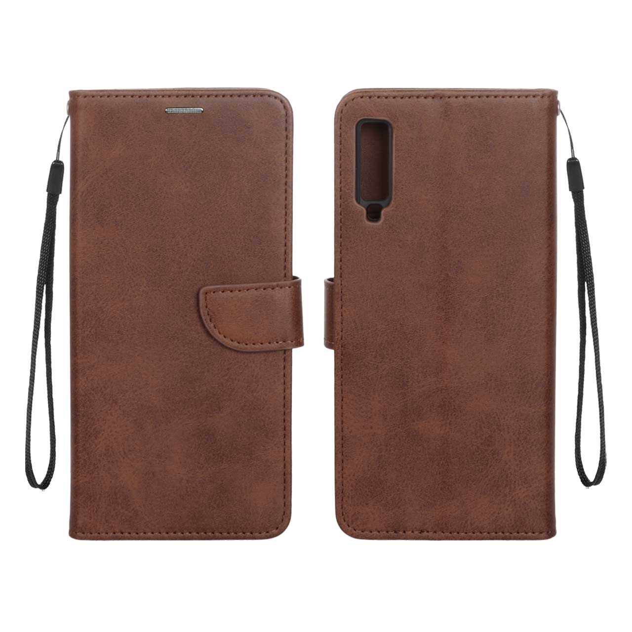 کیف چرمی موبایل مگنتی Samsung Galaxy A750 / A7 (2018) - قهوه ای
