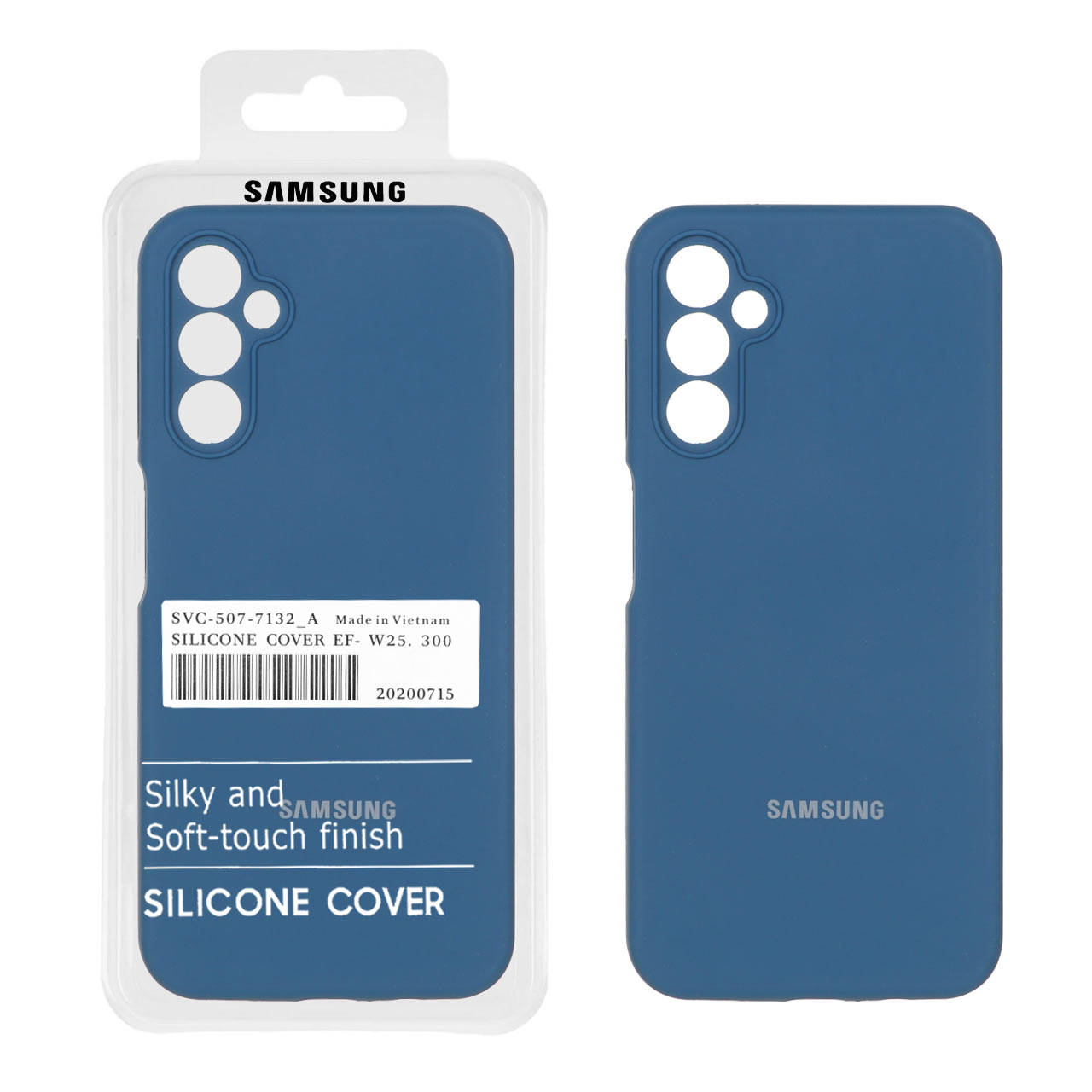 قاب سیلیکونی پاک کنی اورجینال درجه یک Samsung Galaxy A14 - آبی تیره (پک دار)