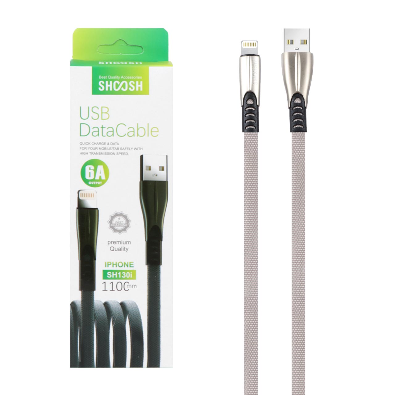 کابل شارژ 1.1 متری فست آیفون Shoosh مدل SH130i - طلایی - SMO