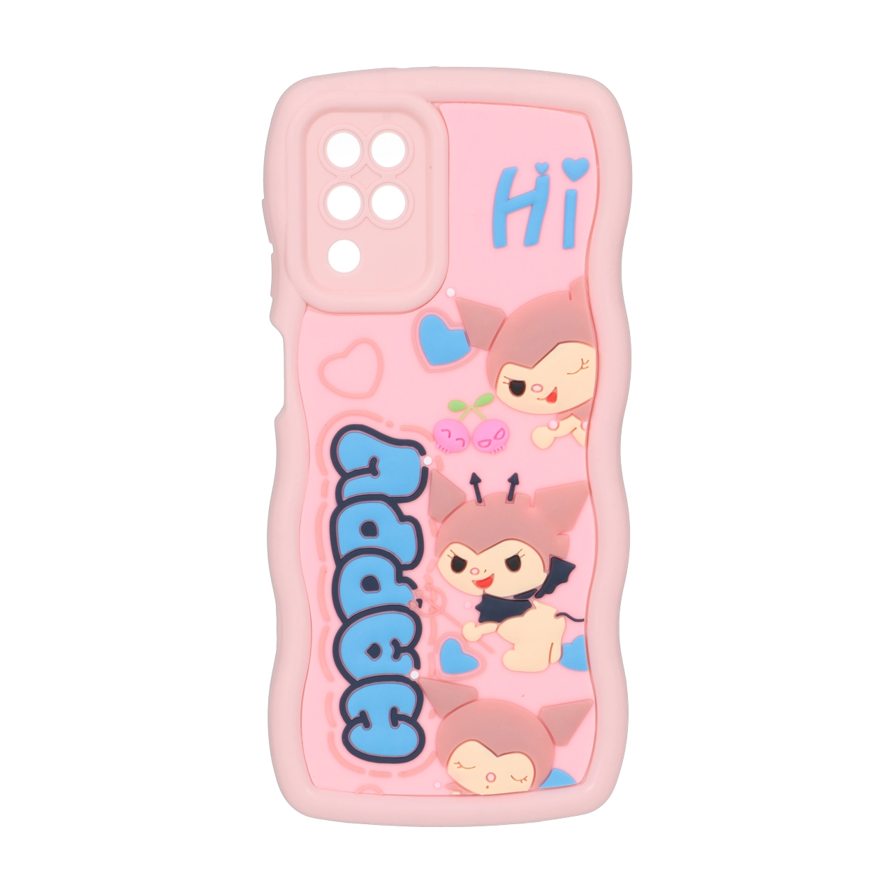 قاب کنگره ای عروسک برجسته محافظ لنزدار Samsung Galaxy A12 / M12 / F12 - طرح 208