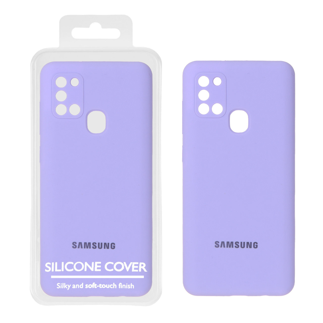 قاب سیلیکونی پاک کنی اورجینال Master Quality مدل Samsung Galaxy A21s - بنفش روشن (پک دار)