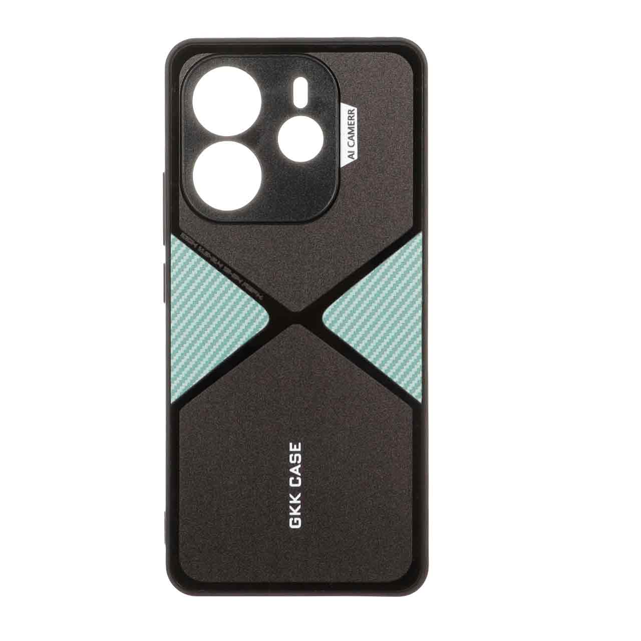 قاب GKK دور براق طرح X محافظ لنزدار Xiaomi Redmi Note 14 4G - سبز