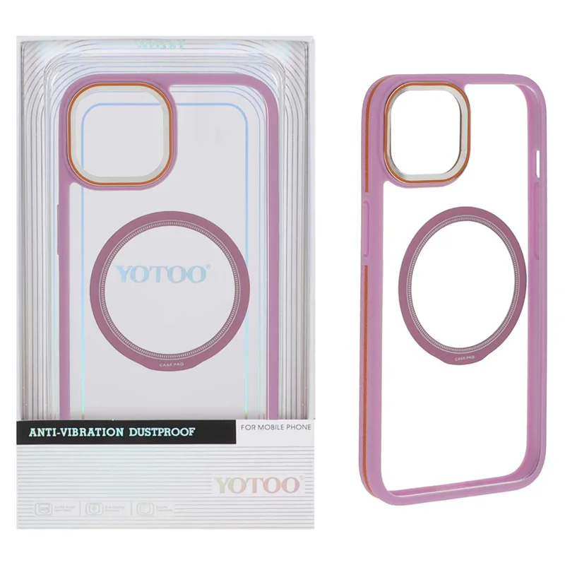 قاب اورجینال Yotoo شفاف MagSafe لنز فلزی Apple iPhone 13 / iPhone 14 - یاسی (پک دار) - NTC