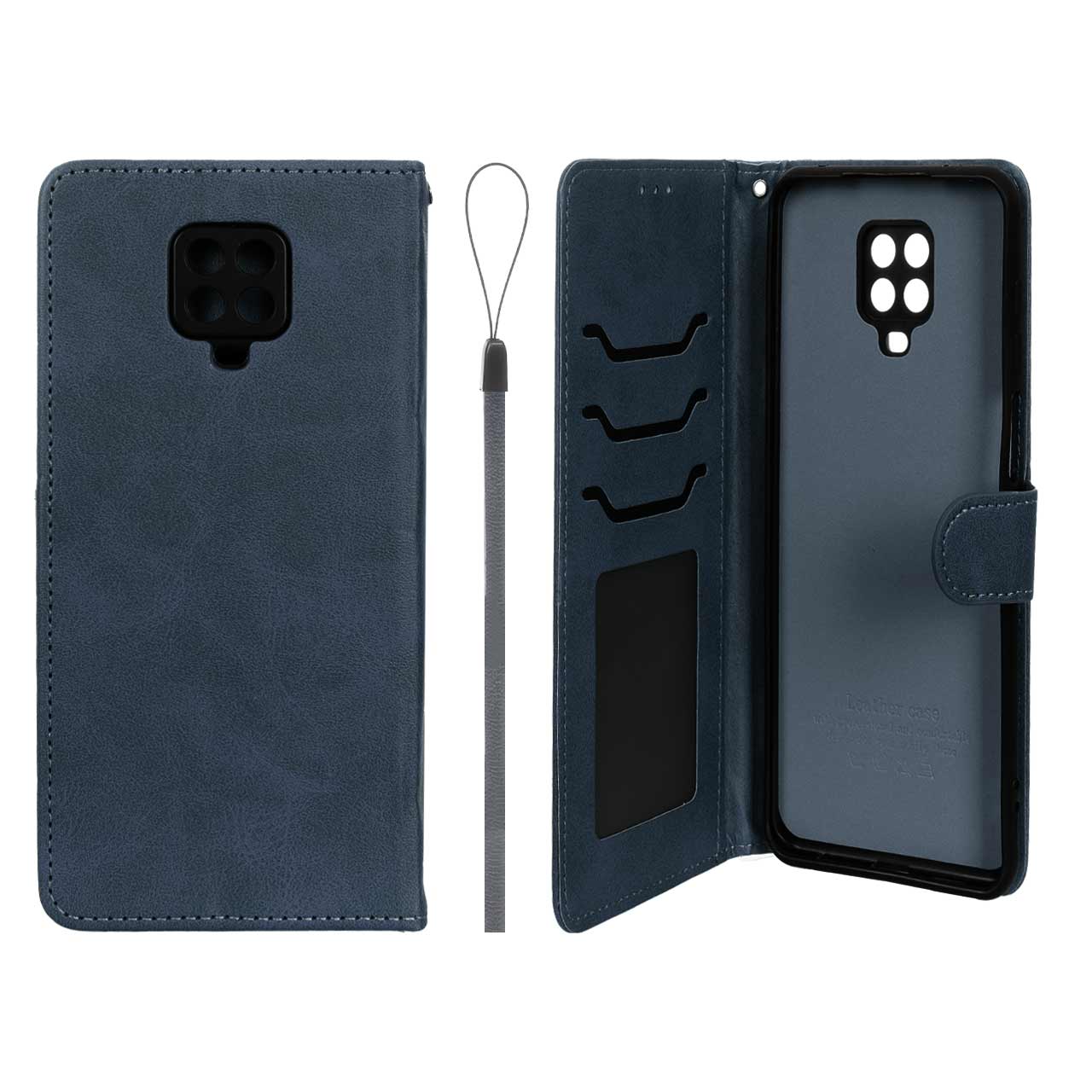 کیف موبایل مگنتی درجه یک داخل خز MNC Plus مدل Xiaomi Redmi Note 9S / Redmi Note 9 Pro / Redmi Note 9 Pro Max - سرمه ای