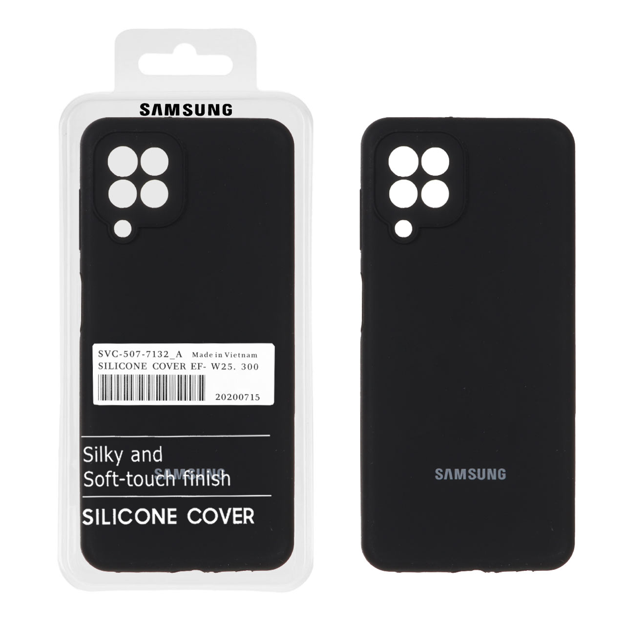 قاب سیلیکونی پاک کنی اورجینال درجه یک Samsung Galaxy A22 4G / M32 4G / F22 - مشکی (پک دار)