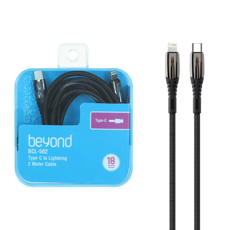 کابل شارژ فست beyond Type-C To Lightning مدل BCL-502 - مشکی