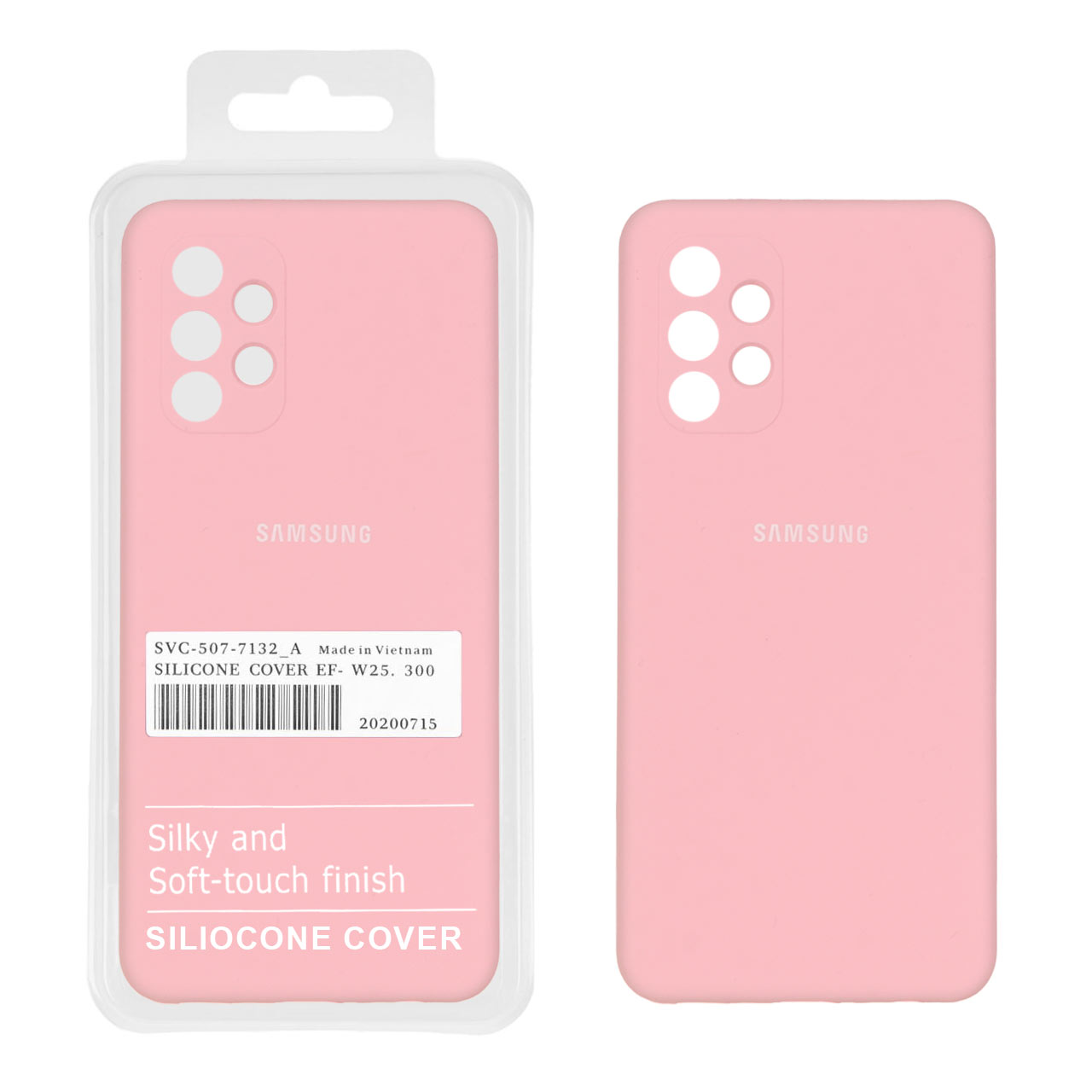 قاب سیلیکونی پاک کنی اورجینال درجه یک Samsung Galaxy A32 4G - صورتی (پک دار)