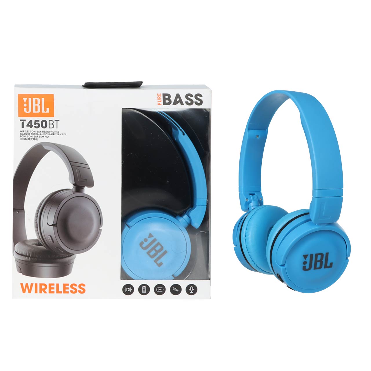 هدفون بی سیم JBL مدل Tune T450BT - آبی (High Copy)