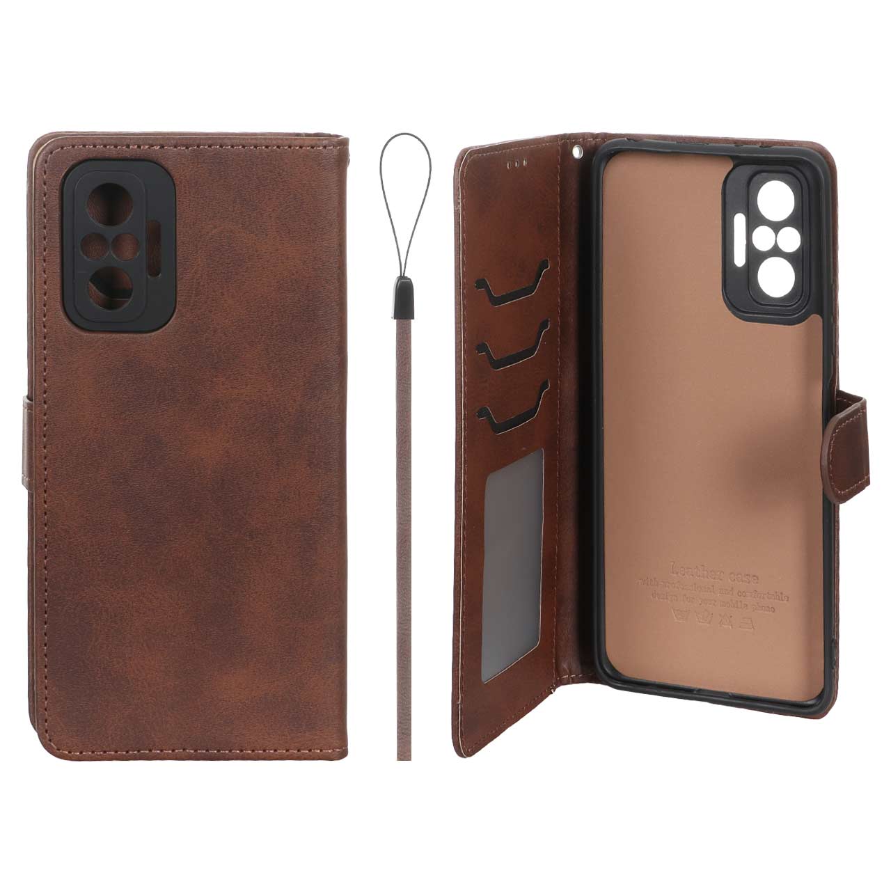 کیف موبایل مگنتی درجه یک داخل خز MNC Plus مدل Xiaomi Redmi Note 10 Pro 4G / Redmi Note 10 Pro Max - قهوه ای