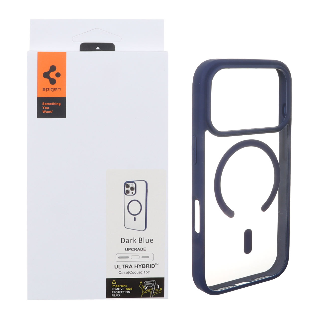 قاب اورجینال Magsafe Spigen با توری اسپیکر فلزی Apple iPhone 17 Pro - سرمه ای (پک دار)