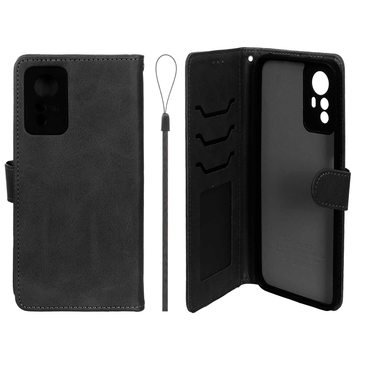 کیف موبایل مگنتی درجه یک داخل خز MNC Plus مدل Xiaomi Redmi Note 12S - مشکی