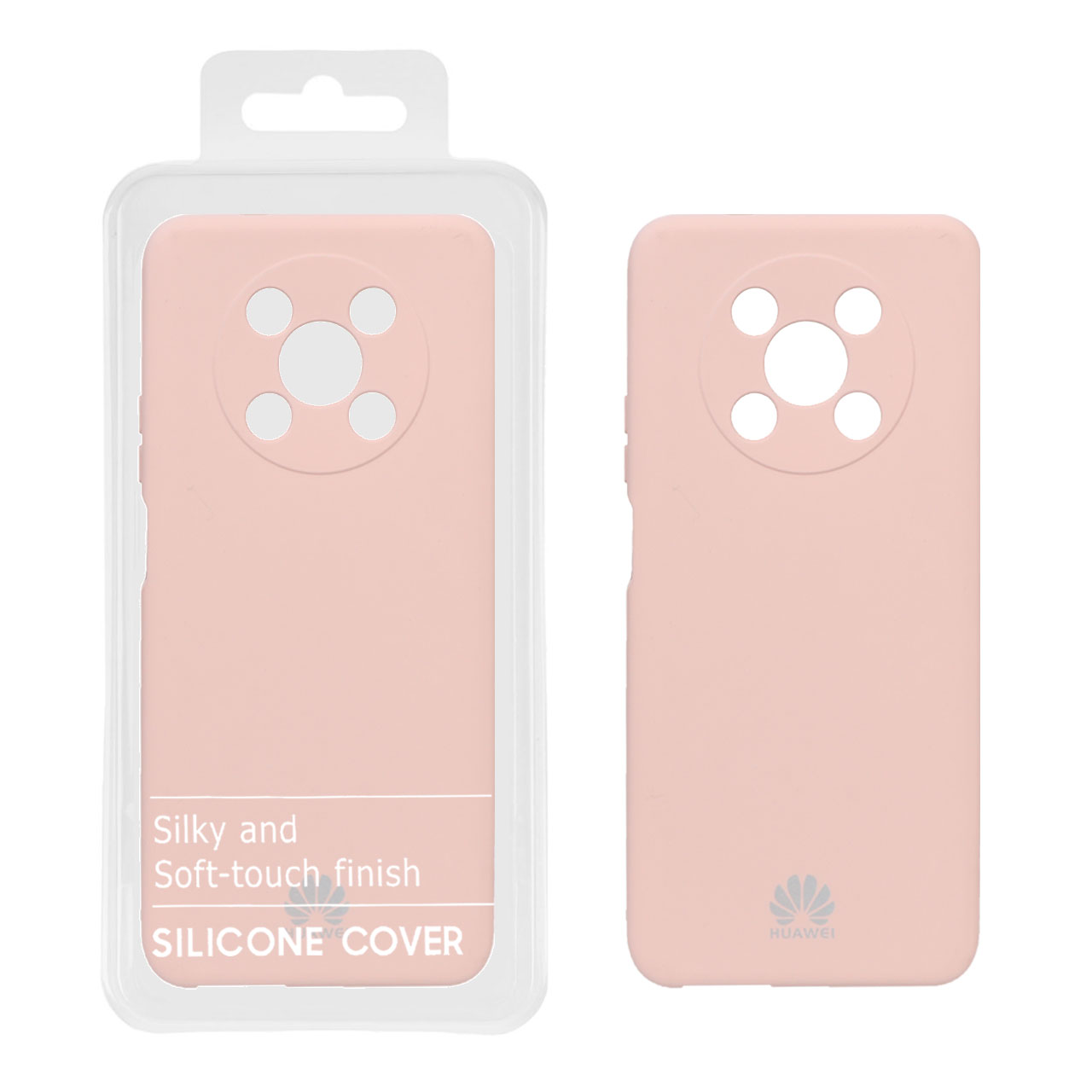 قاب نیو سیلیکون محافظ لنزدار Huawei Nova Y90 - RFF - صورتی کرم (پک دار)