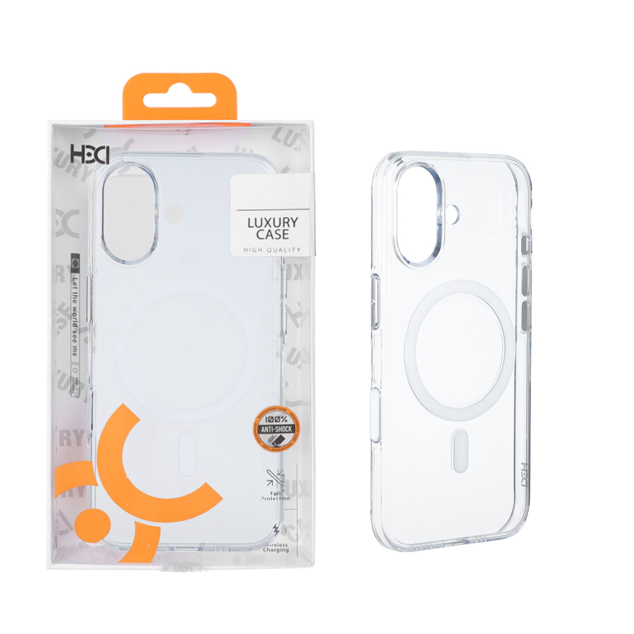 قاب اورجینال HDD شفاف کریستالی MagSafe مدل Apple iPhone 17 - سفید (پک دار)