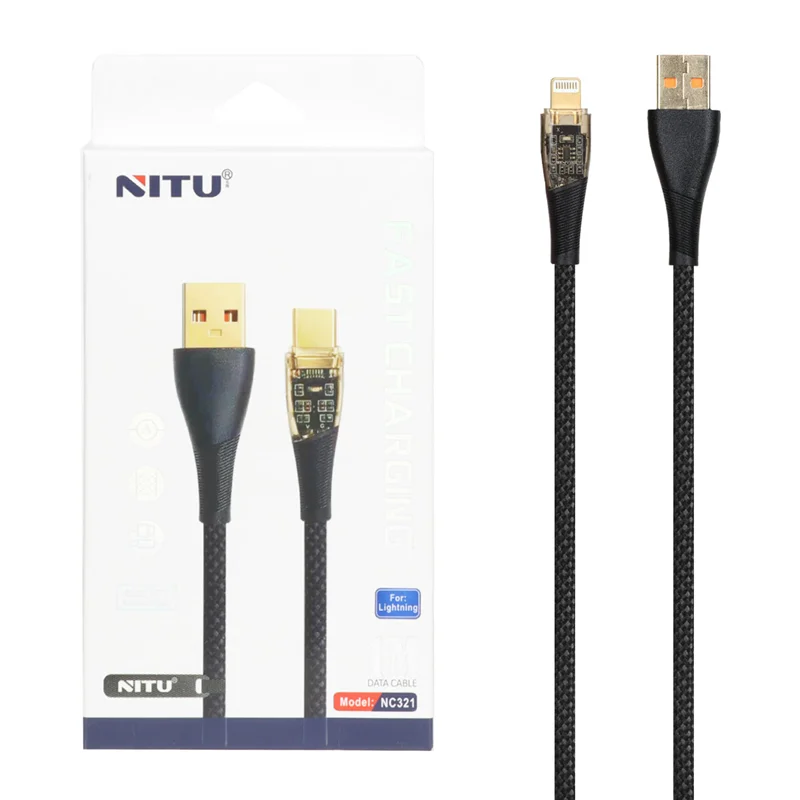 کابل شارژ فست آیفون NITU مدل NC321 - مشکی