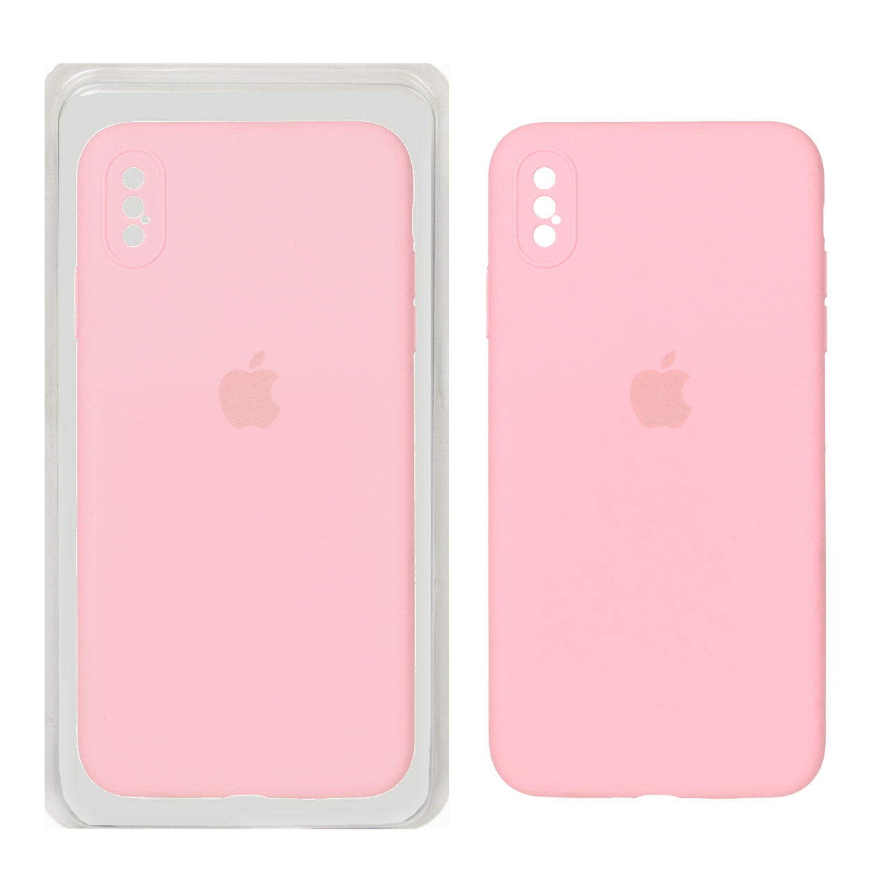 قاب سیلیکونی پاک کنی محافظ لنزدار اورجینال Apple iPhone X Max / iPhone XS Max - صورتی (پک اصلی)