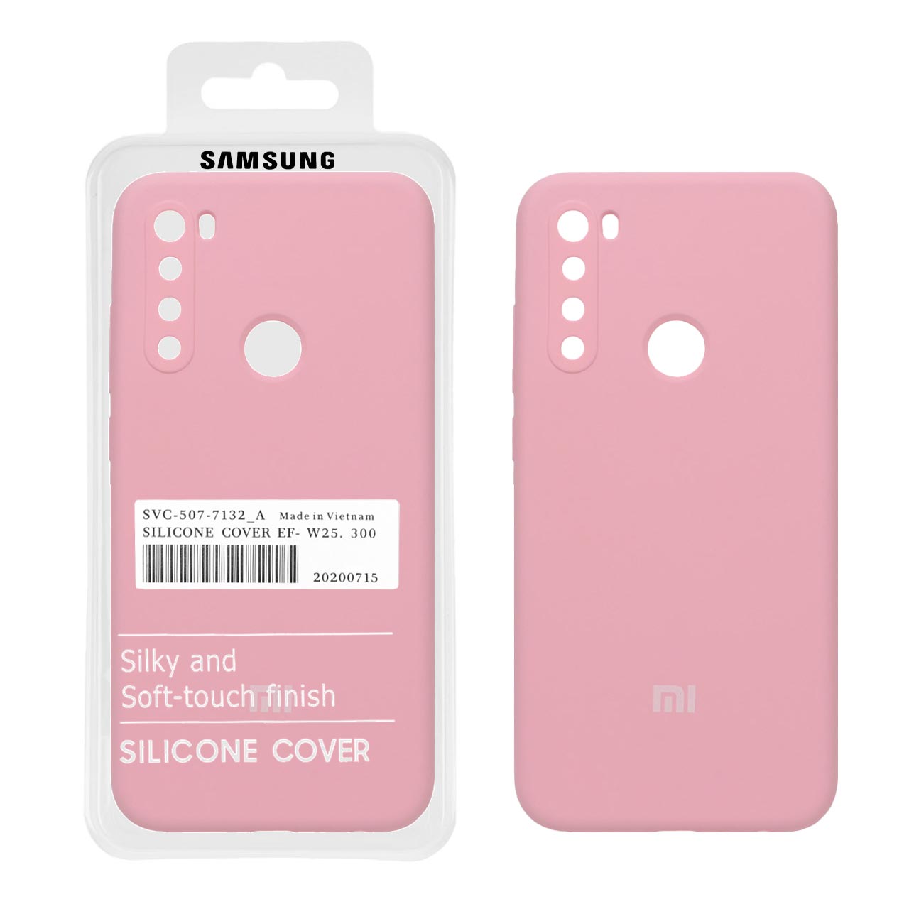 قاب سیلیکونی پاک کنی اورجینال درجه یک Xiaomi Note 8 - صورتی (پک دار)