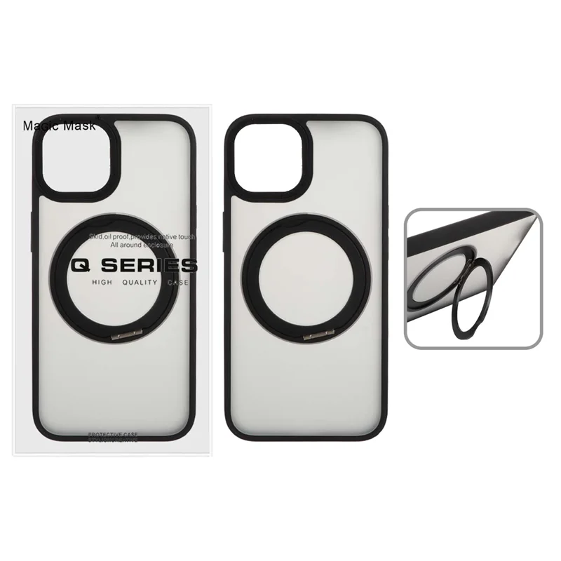 قاب اورجینال Magic Mask استند چرخشی Magsafe مدل Apple iPhone 13 / iPhone 14 - مشکی (پک دار)
