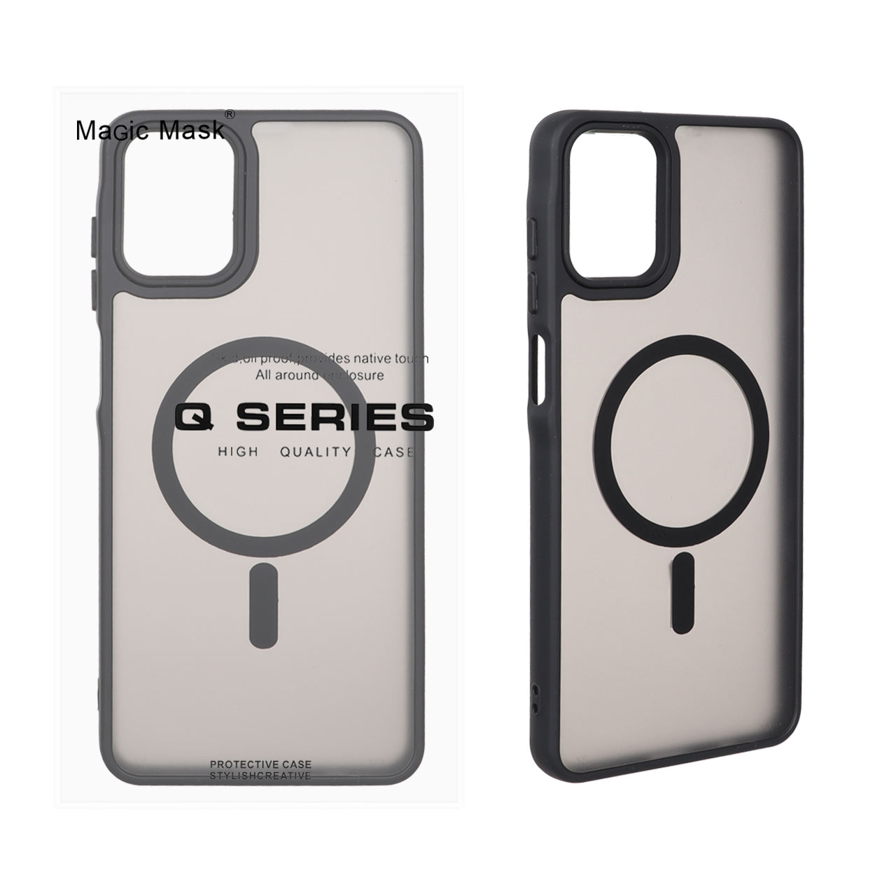 قاب اورجینال Magic Mask مات Magsafe بلک لنز Samsung Galaxy A07 - مشکی (پک دار)