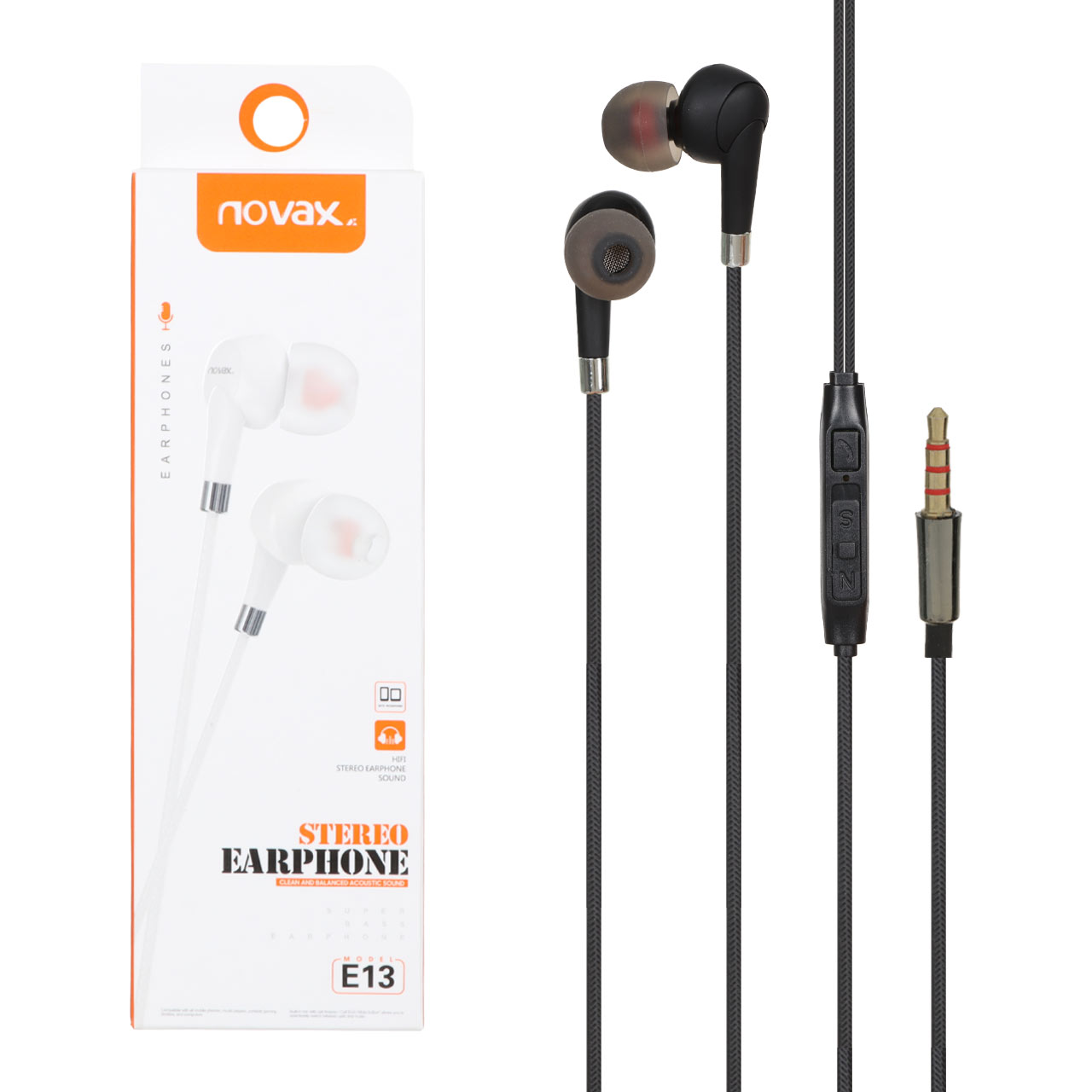 هندزفری باسیم Novax مدل E13 - مشکی