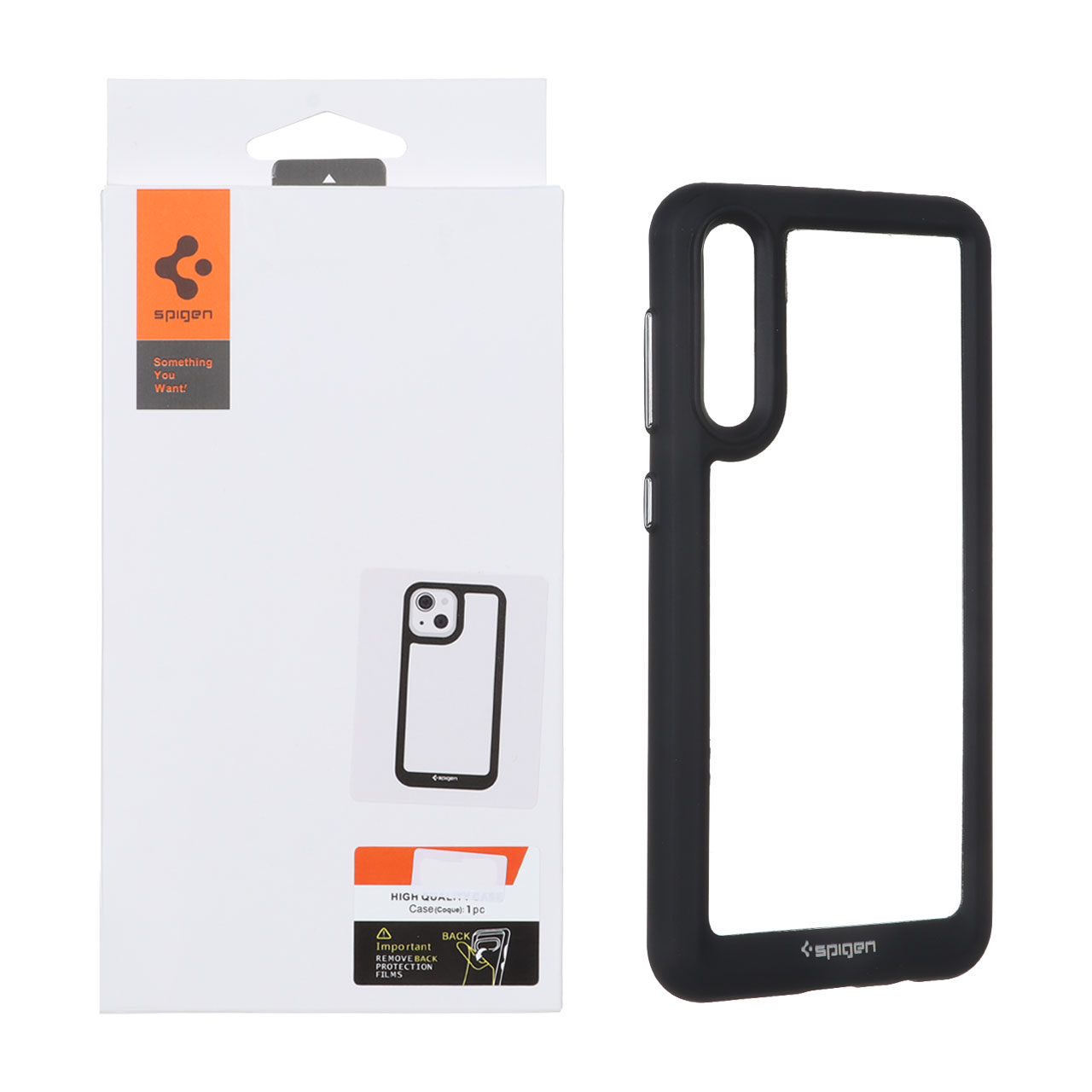 قاب اورجینال Spigen مدل Samsung Galaxy A50 / A50s / A30s - شفاف مشکی (پک دار)