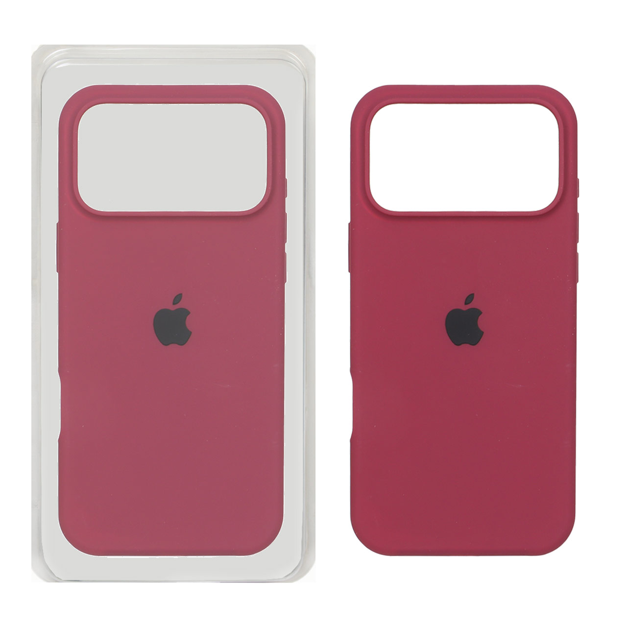 قاب سیلیکونی پاک کنی اورجینال Apple iPhone 17 Pro Max - زرشکی (پک اصلی)