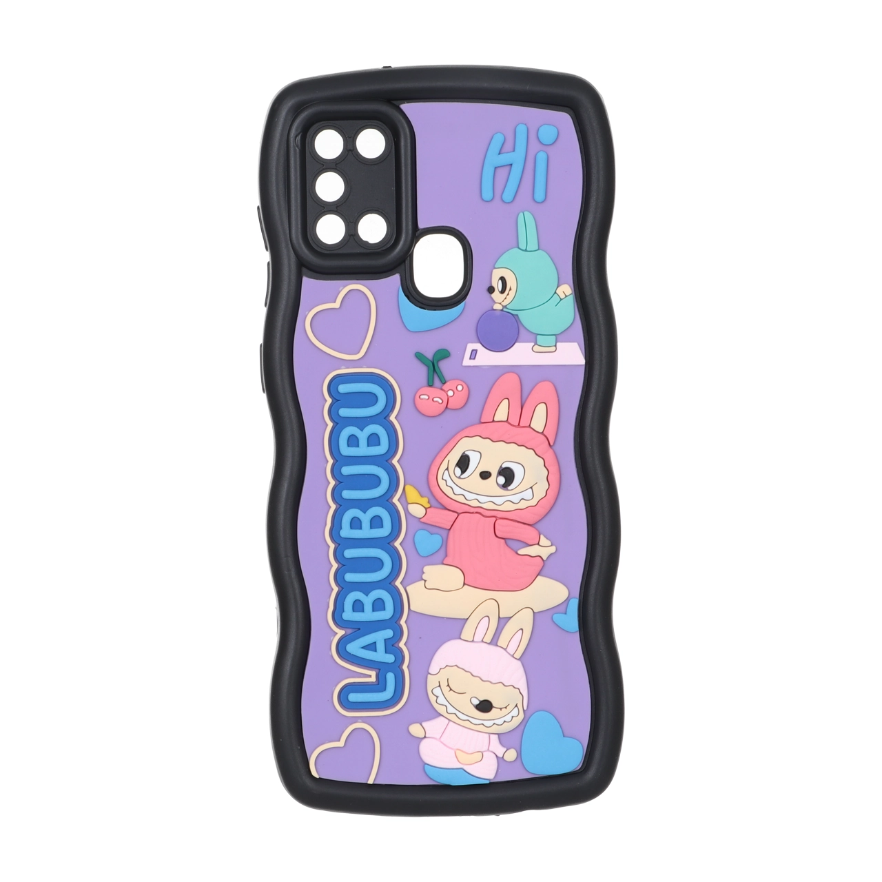 قاب کنگره ای عروسک برجسته محافظ لنزدار Samsung Galaxy A21s - طرح 135