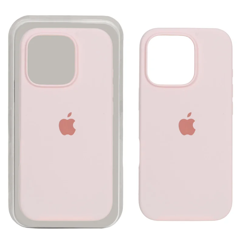 قاب سیلیکونی پاک کنی اورجینال Apple iPhone 16 Pro - صورتی روشن (پک اصلی )