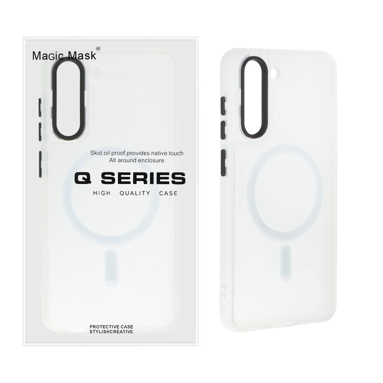 قاب اورجینال Magic Mask مات Magsafe بلک لنز  Samsung Galaxy S21 FE - سفید (پک دار)