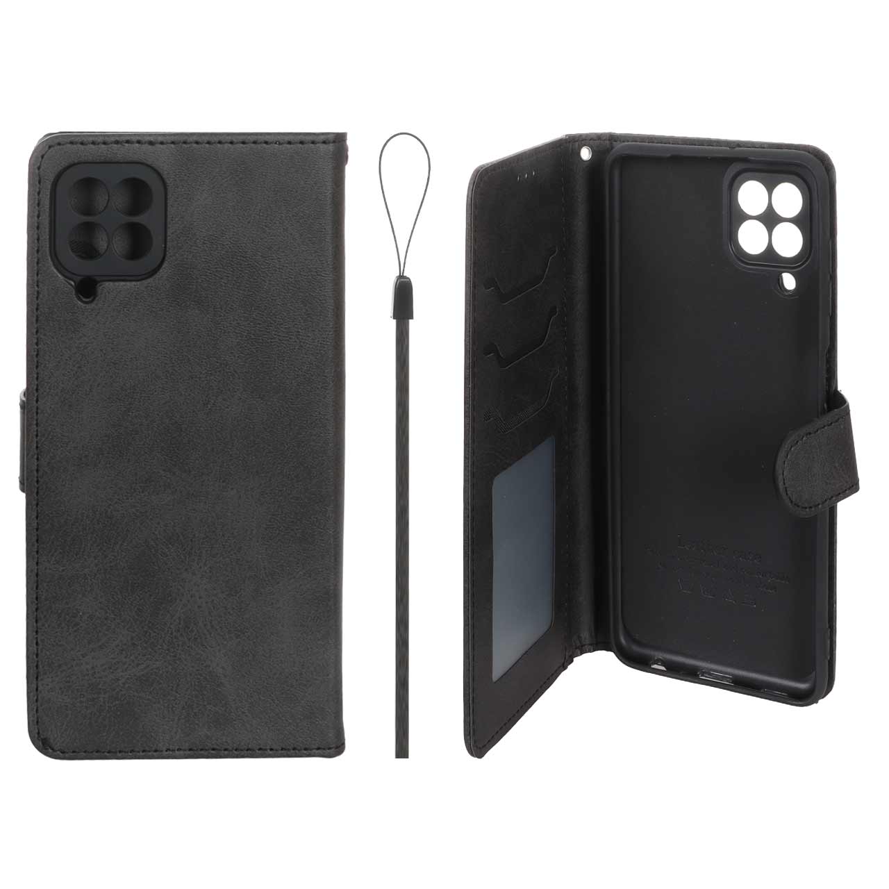 کیف موبایل مگنتی درجه یک داخل خز MNC Plus مدل Samsung Galaxy A22 4G / M32 4G / F22 - مشکی