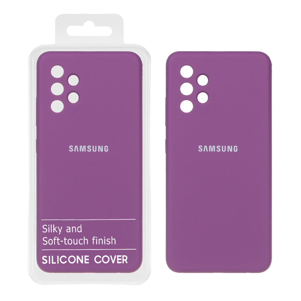 قاب سیلیکونی پاک کنی اورجینال درجه یک Samsung Galaxy A32 4G - ارغوانی (پک دار)