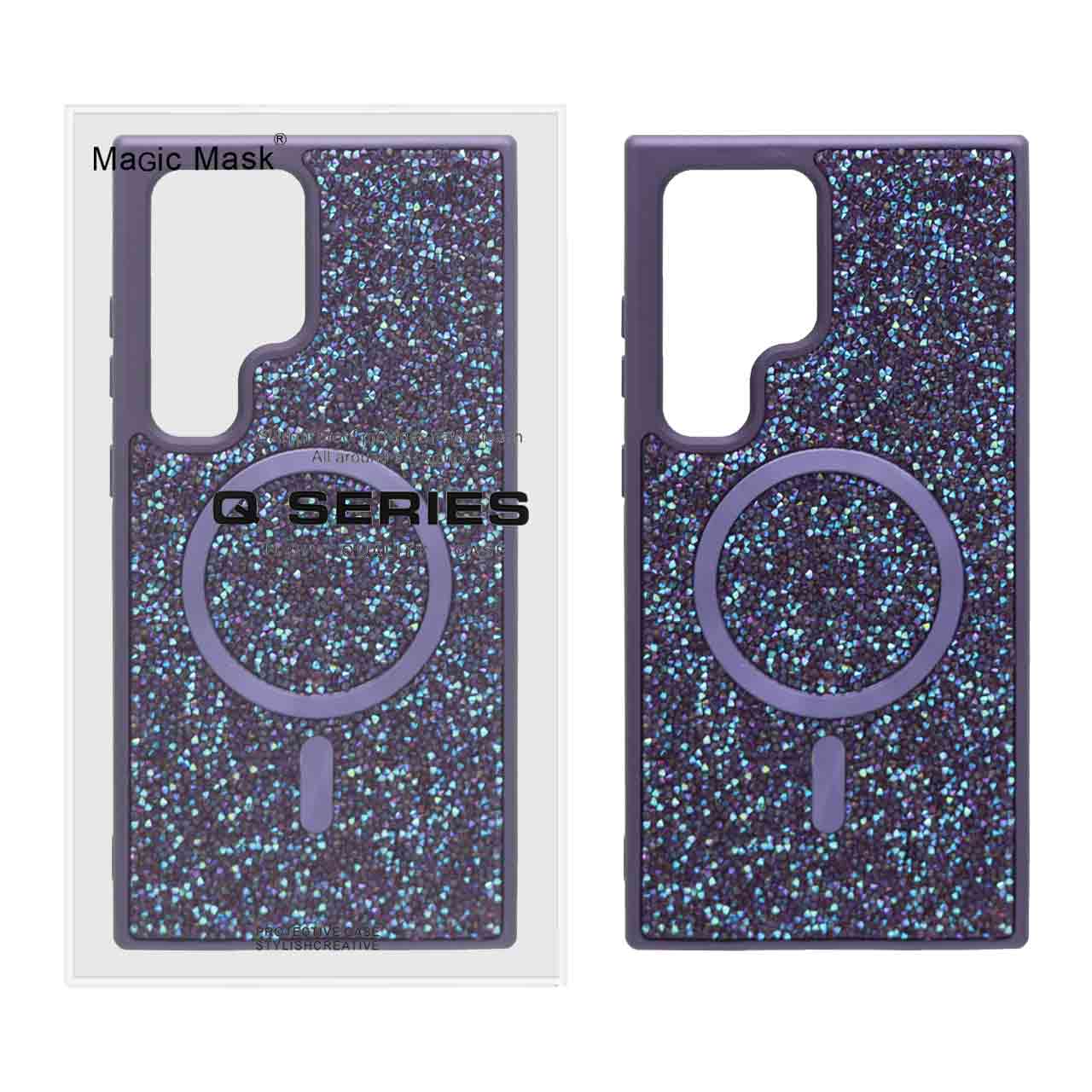 قاب اورجینال دیاموند Magsafe مدل Samsung Galaxy S24 Ultra - بادمجانی (پک دار)