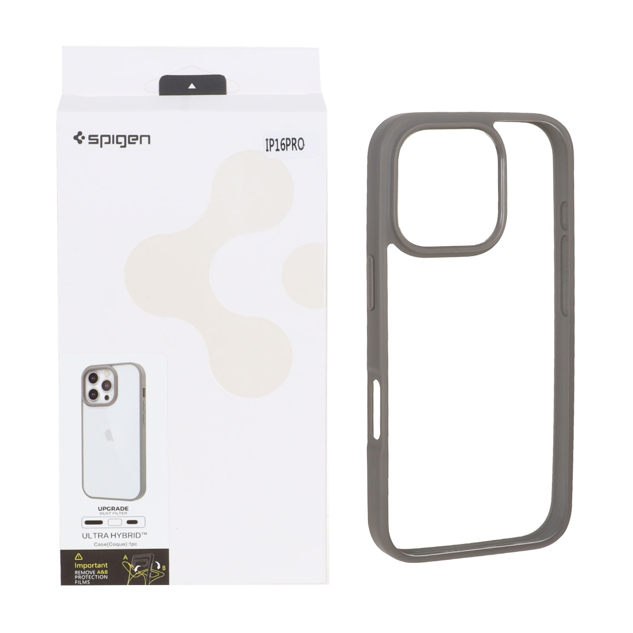 قاب اورجینال Spigen با توری اسپیکر فلزی Apple iPhone 16 Pro - طوسی (پک دار)