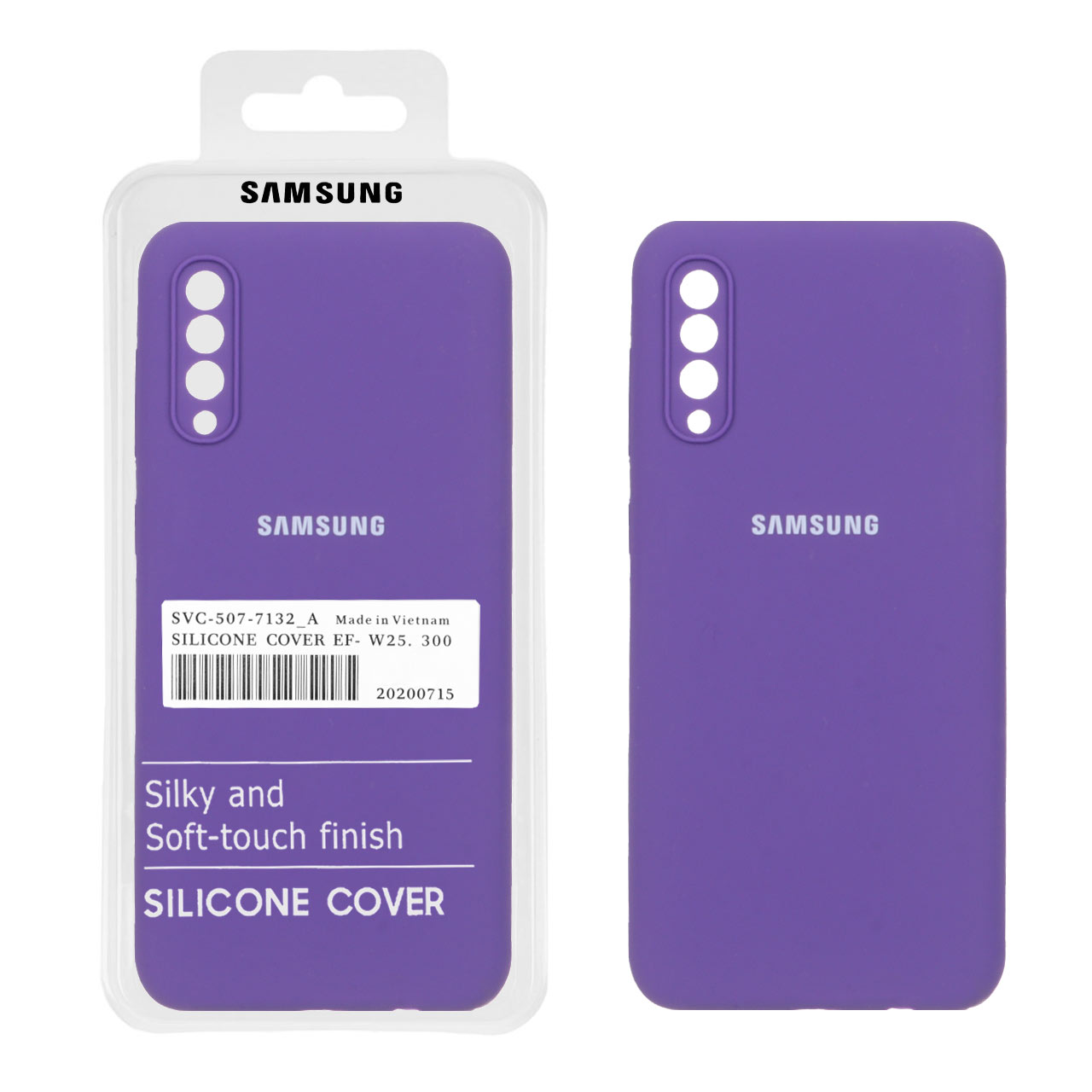 قاب سیلیکونی پاک کنی اورجینال درجه یک Samsung Galaxy A50 / A50s / A30s - بنفش تیره (پک دار)