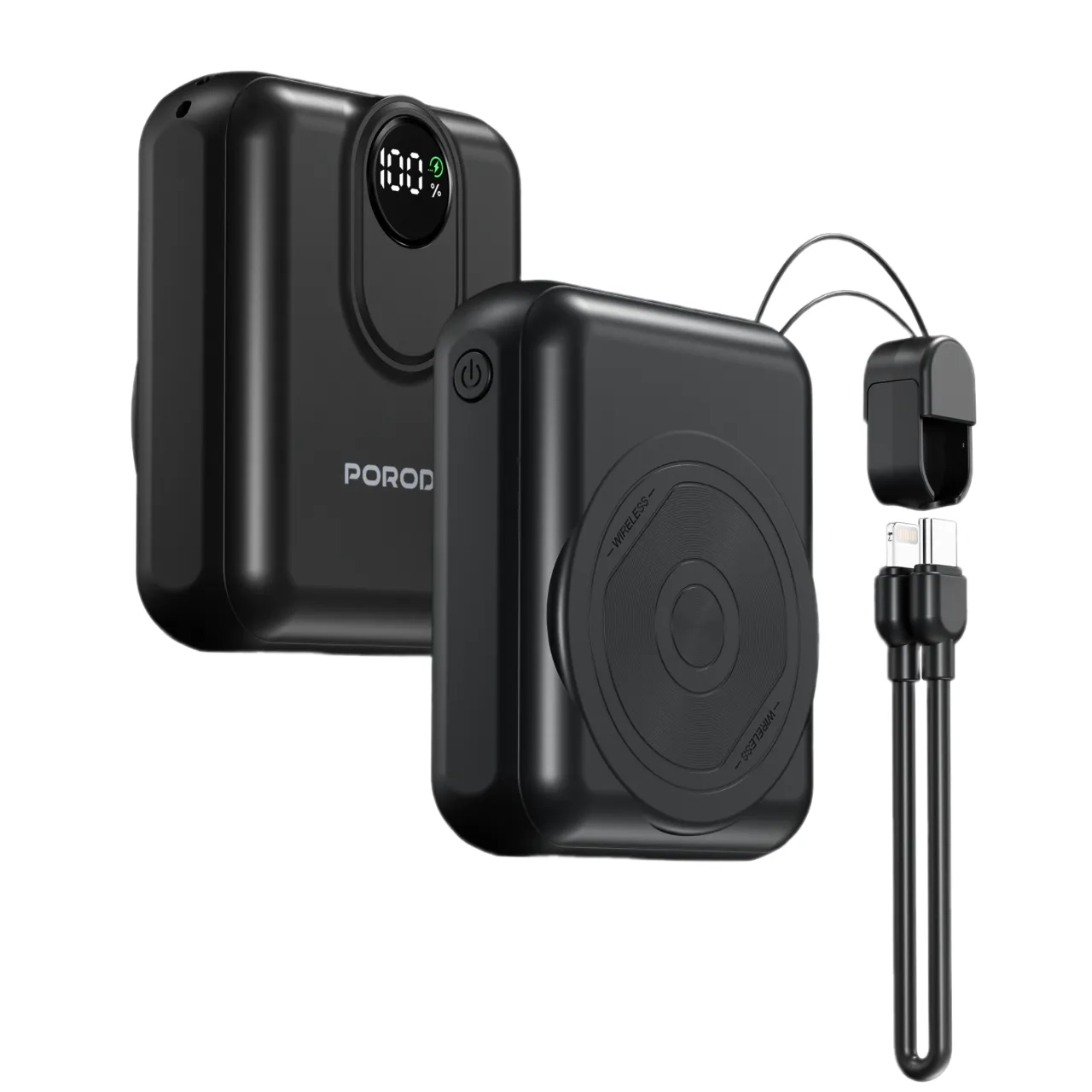 پاوربانک (PD و فست شارژ) Porodo 10000mAh مدل PD-PBFCH082-BK 22.5W - مشکی (گارانتی 24 ماهه ایویز)