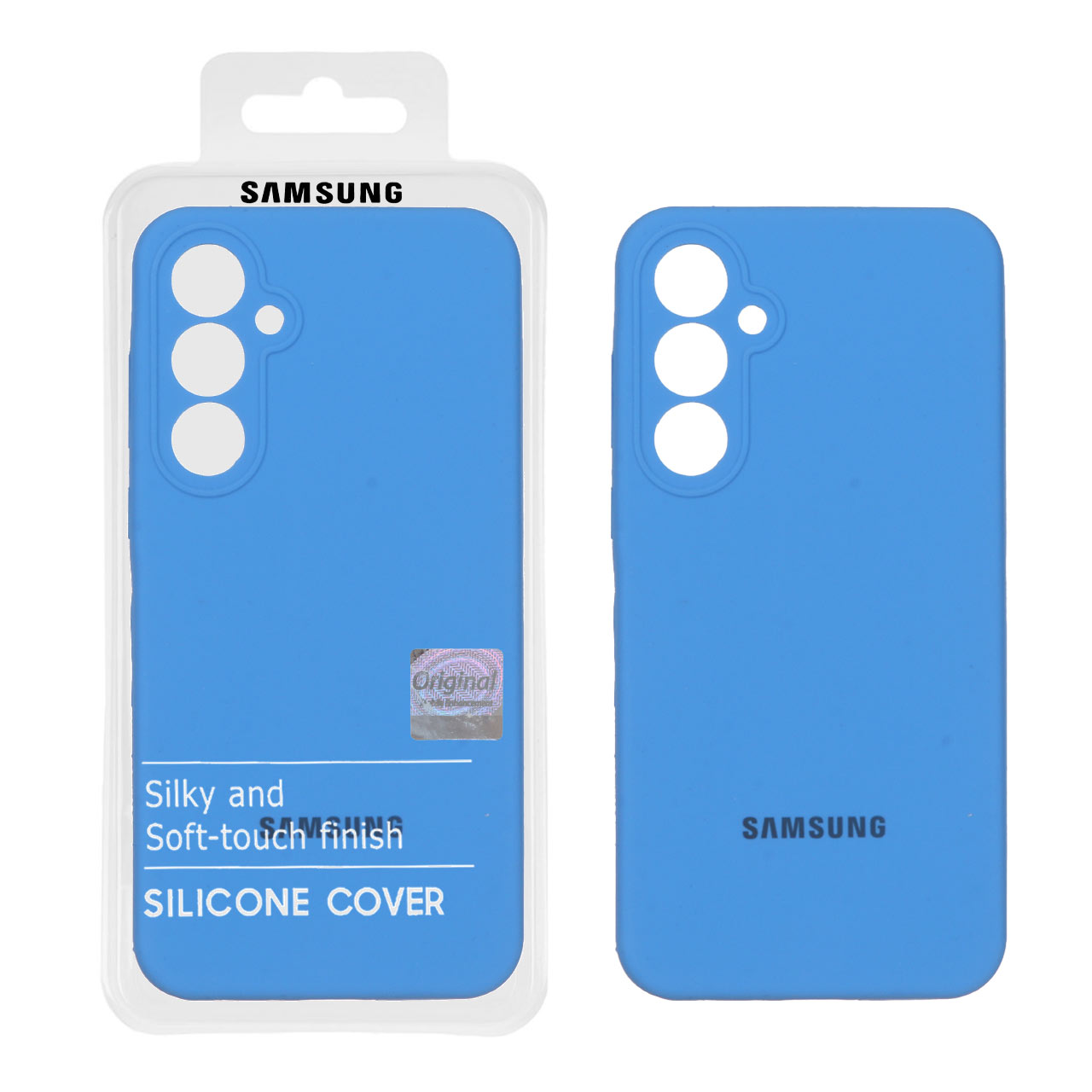 قاب سیلیکونی پاک کنی اورجینال Master Quality مدل Samsung Galaxy A55 - آبی (پک دار)