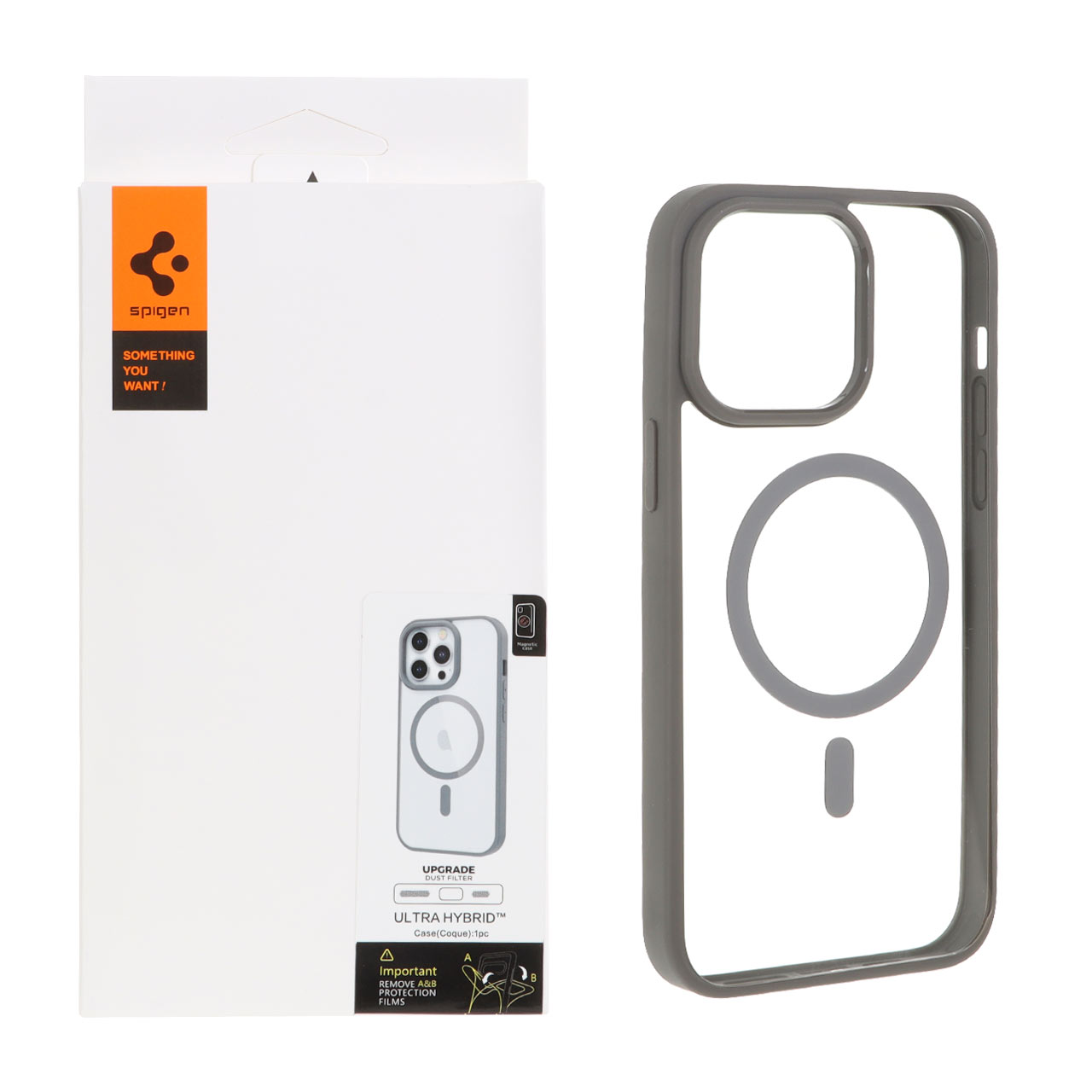 قاب اورجینال Magsafe Spigen با توری اسپیکر فلزی Apple iPhone 14 Pro Max - طوسی (پک دار)