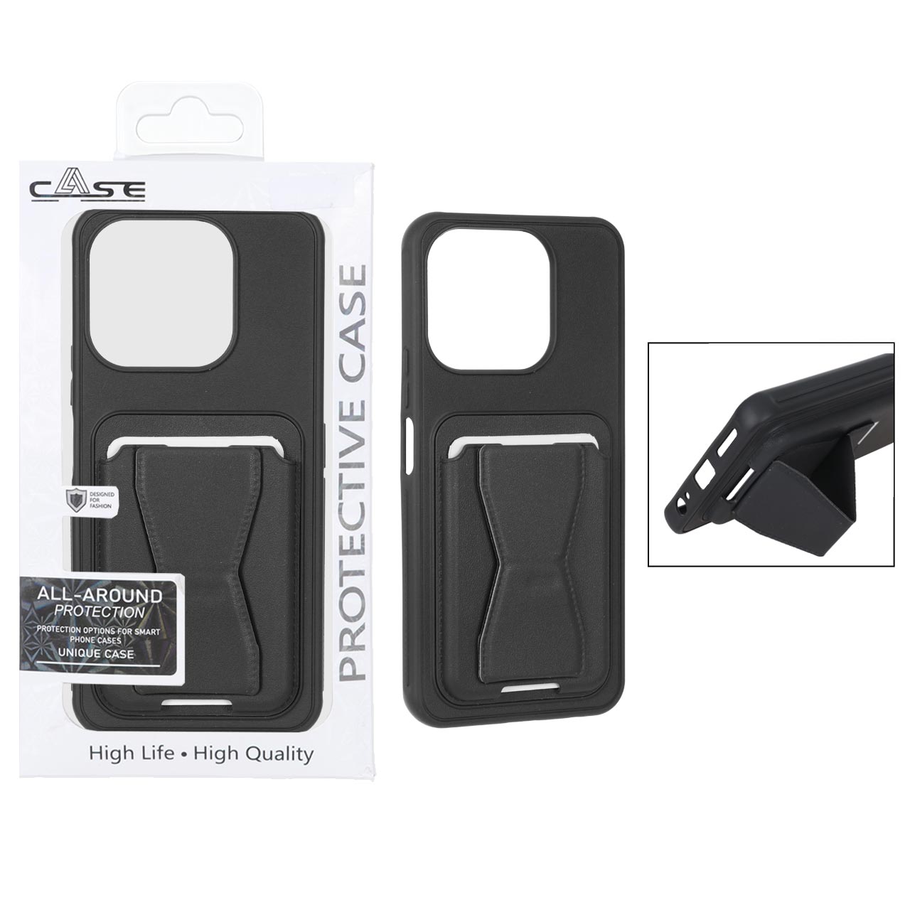 قاب چرمی Magsafe جاکارتی استندشو مگنتی Honor X6c - مشکی (پک دار)