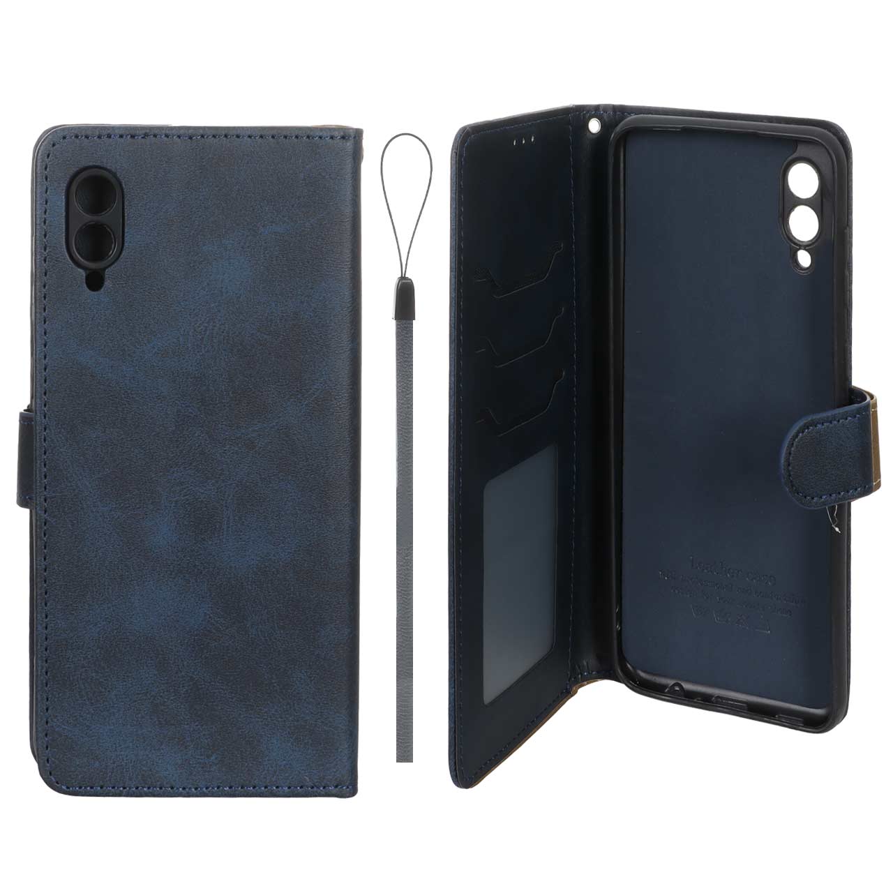 کیف موبایل مگنتی درجه یک داخل خز MNC Plus مدل Samsung Galaxy A02 / M02 - سرمه ای