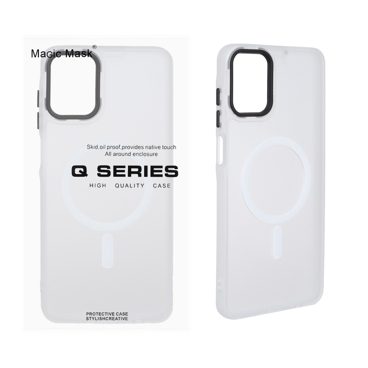 قاب اورجینال Magic Mask مات Magsafe بلک لنز Samsung Galaxy A07 - سفید (پک دار)