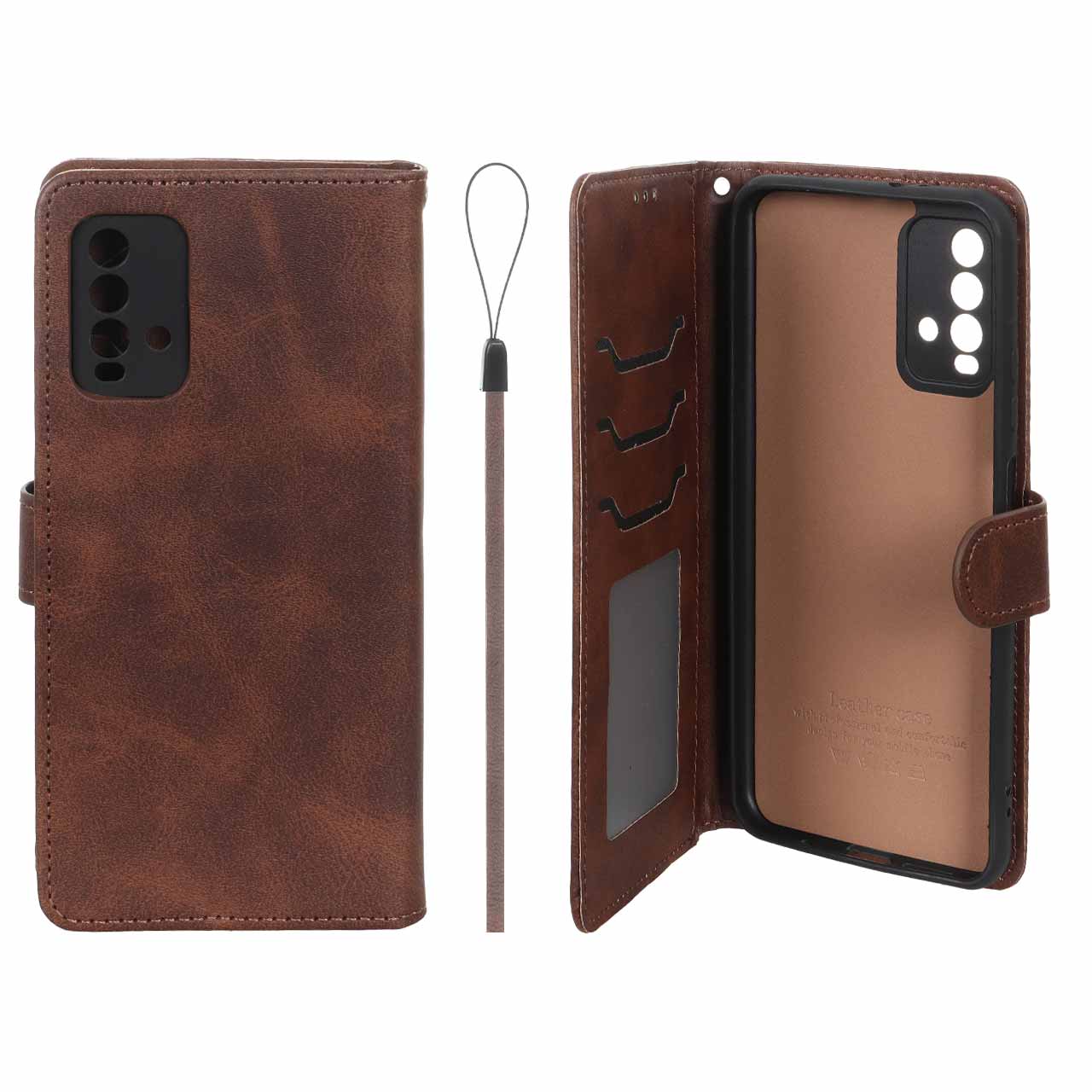 کیف موبایل مگنتی درجه یک داخل خز MNC Plus مدل Xiaomi Redmi 9T 4G - قهوه ای