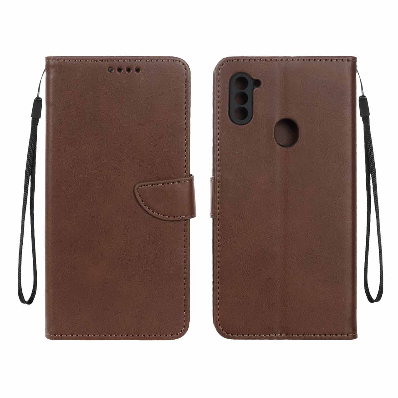 کیف چرمی موبایل مگنتی محافظ لنزدار Samsung Galaxy A11 / M11 - قهوه ای