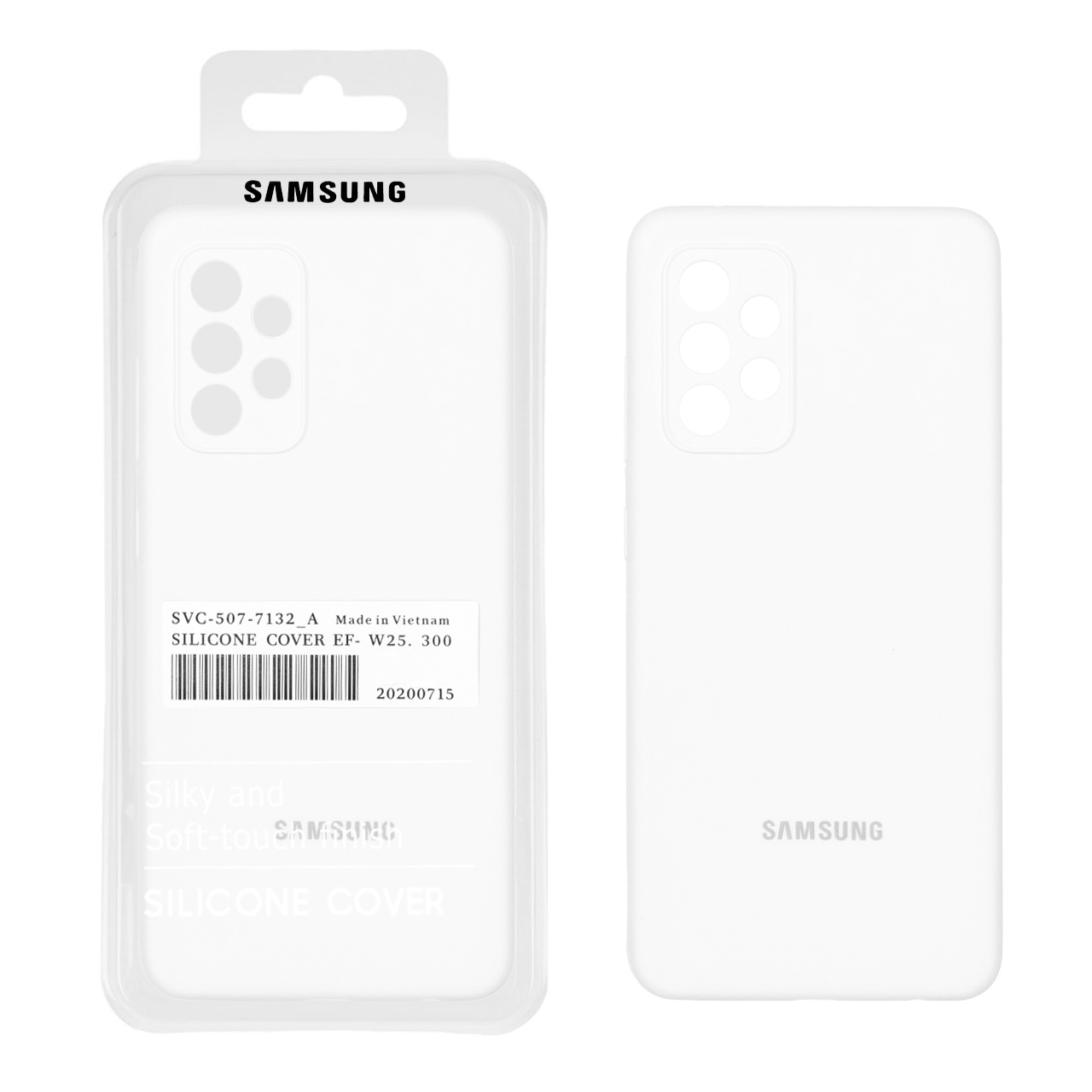 قاب سیلیکونی پاک کنی اورجینال درجه یک Samsung A52 / A52S - سفید (پک دار)