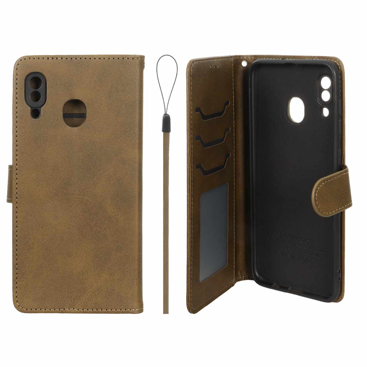 کیف موبایل مگنتی درجه یک داخل خز MNC Plus مدل Samsung Galaxy A30 / A20 - سبز زیتونی